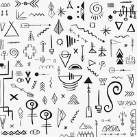 Doodle boho sketch pattern white background