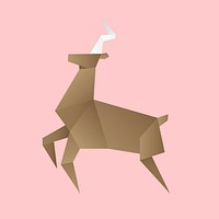 Deer paper craft psd polygon illustration