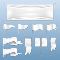 Vector of different style banners and flags