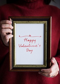 Phrase Happy Valentine&#39;s Day in a frame