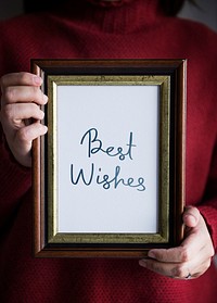 Phrase Best Wishes in a frame