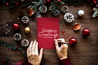 Christmas themed Season&#39;s Greetings card