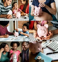 Compilation of saving money images