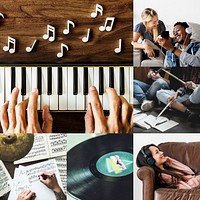 Compilation of people enjoying music images