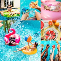 Compilation of summer vacation themed images