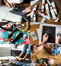 Compilation of arts and crafts themed images