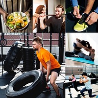 Compilation of healthy lifestyle themed images