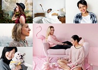 Diverse women with enjoying lifestyle images