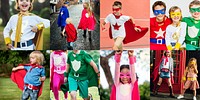 Young children in superhero costumes compilation