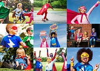 Young children in superhero costumes compilation