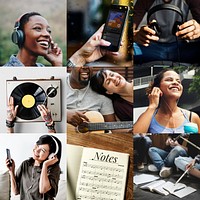 Compilation of people enjoying music images