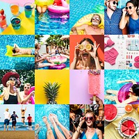 Compilation of summer vacation themed images