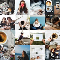 Compilation of coffee themed images