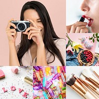 Compilation of girly makeup themed images