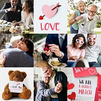 Compilation of love and romance themed images