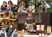 Compilation of small business themed images