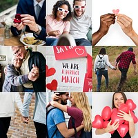Compilation of love and romance themed images