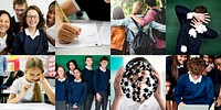 Collection of diverse high school students