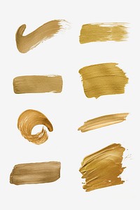 Festive metallic gold shade paint brush stroke set