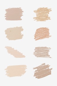 Gold nude, apricot and tan paint brush stroke texture set 