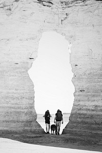 Couple hiking together in the wilderness