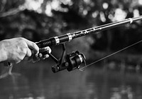 Man fishing in a lake