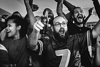 Friends watching sports at a bar