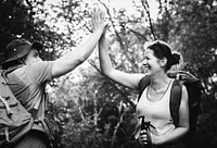 Couple giving a high five