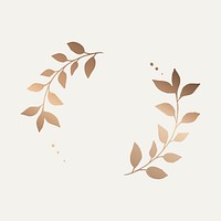 Golden laurel fame, circle shape, luxury design vector