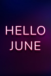 Hello June purple neon sign