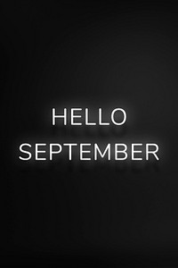 Glowing Hello September neon text