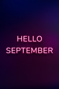 Hello September purple neon sign
