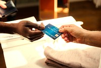 Customer paying by credit card