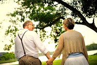 Mature couple on a romantic walk