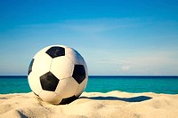Football on a tropical beach