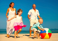 Family enjoying a holiday at the beach