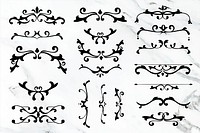 Black classy psd scroll ornament frame collection