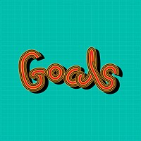 Goals red and green background word illustration