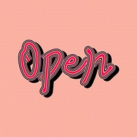 Hot pink Open sign illustration dotted background