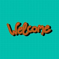Welcome red and green typography grid background