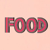 Food text health word concentric font typography hand drawn