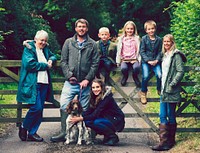 Happy family in the countryside