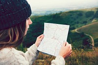 Woman looking at a map