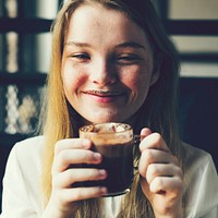 Young woman at a coffee shop