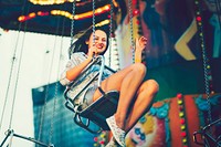 Girl enjoying the amusement park