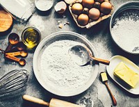 Baking ingredients on a table