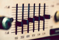 Closeup of a music equalizer