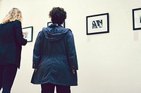 People at an art exhibition