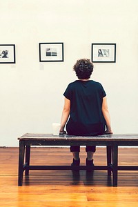 Woman at an art exhbition