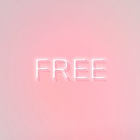 FREE neon word typography on a pink background
